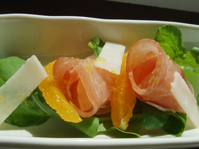 「生ハム グレープフルーツ パルミジャーノ　柑橘の香りで」