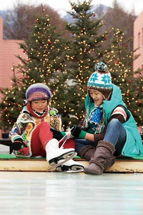 天然氷のスケートリンク